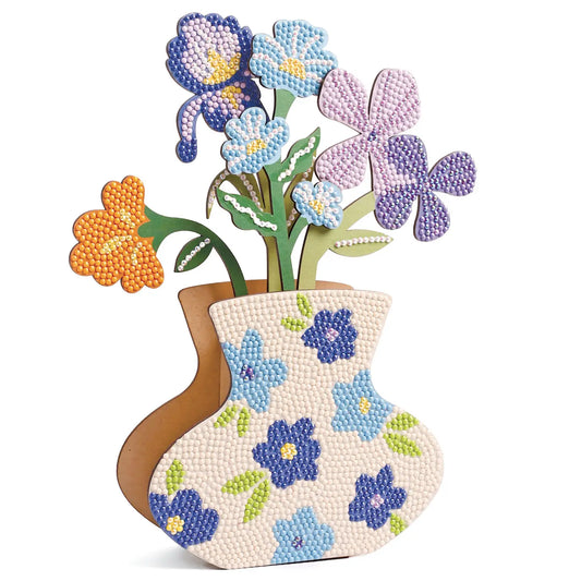 Kit Vase et fleurs bleues