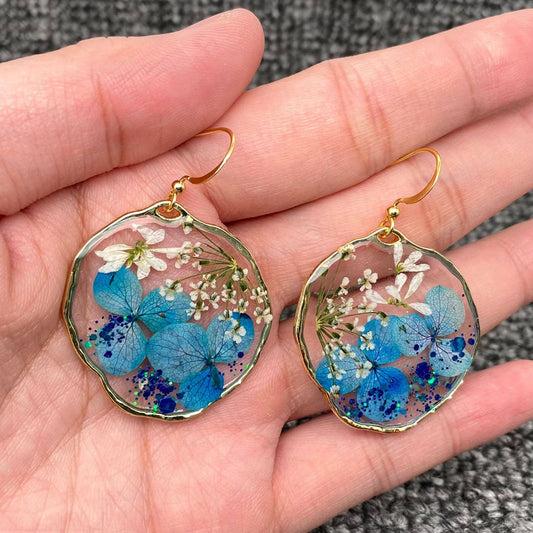 Boucles dâoreilles Bleu hortensia