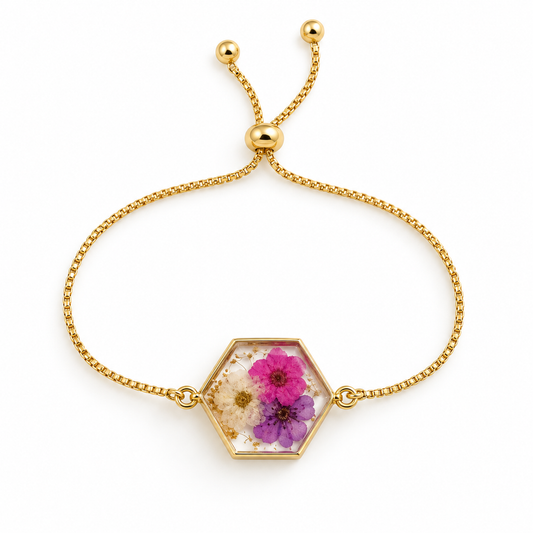 Bracelet fleuri Éclosion rosée