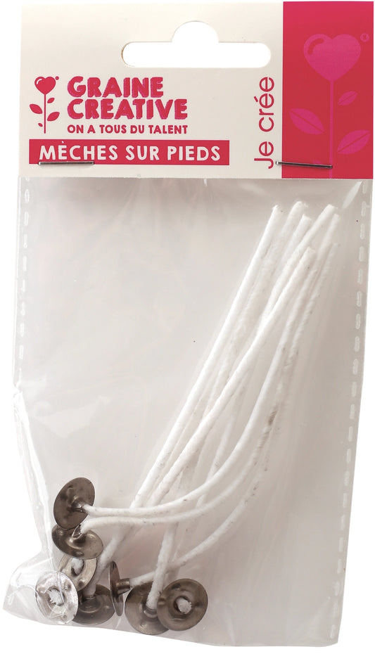 Mèches pour bougies avec socle