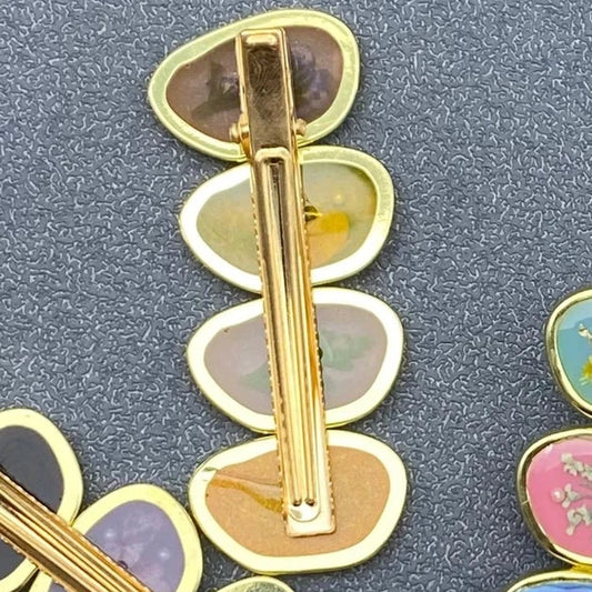 Barrette fleurie Jardin coloré