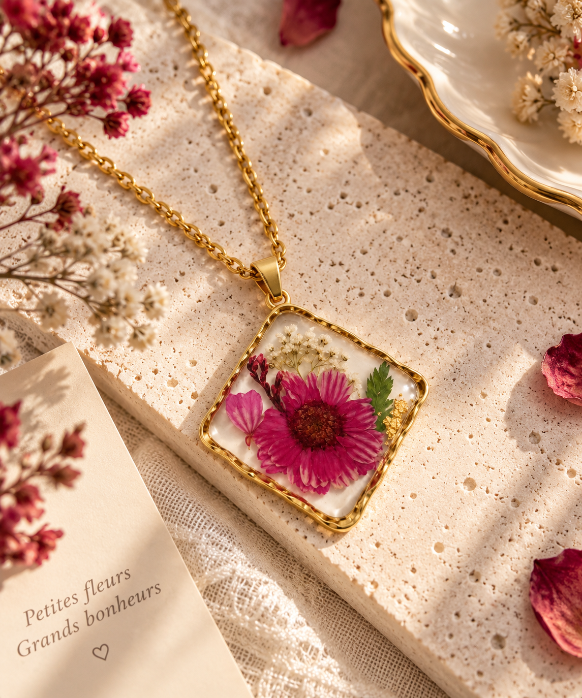 Collier Herbier Précieux Rose