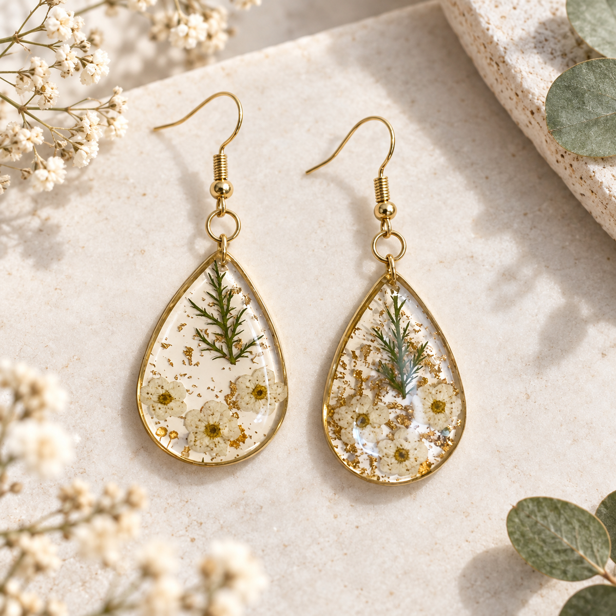 Boucles d’oreilles Rosée végétale