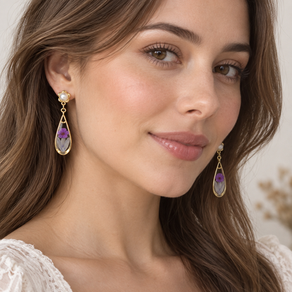 Boucles d’oreilles Goutte botanique