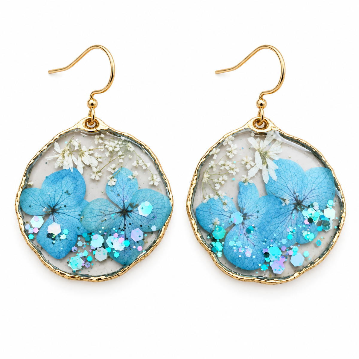 Boucles d’oreilles Bleu hortensia