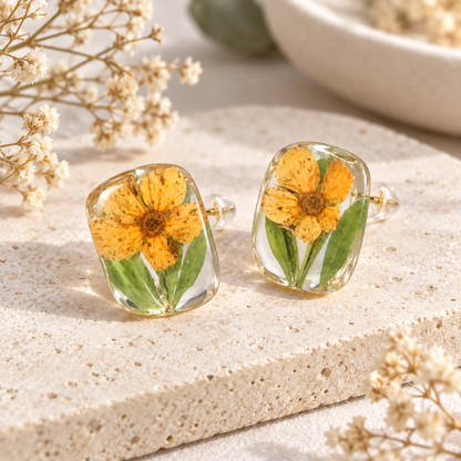 Boucles d’oreilles Petit jardin orange