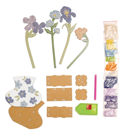 Kit Vase et fleurs bleues
