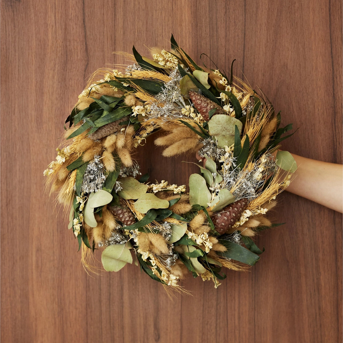 Couronne de fleurs Argent Givré