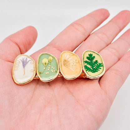 Barrette florale Jardin tendre