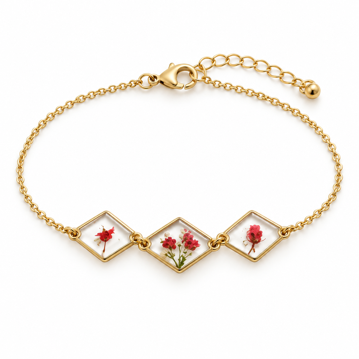 Bracelet fleuri Alyssum doré