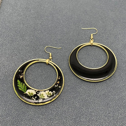 Boucles d’oreilles Lune végétale