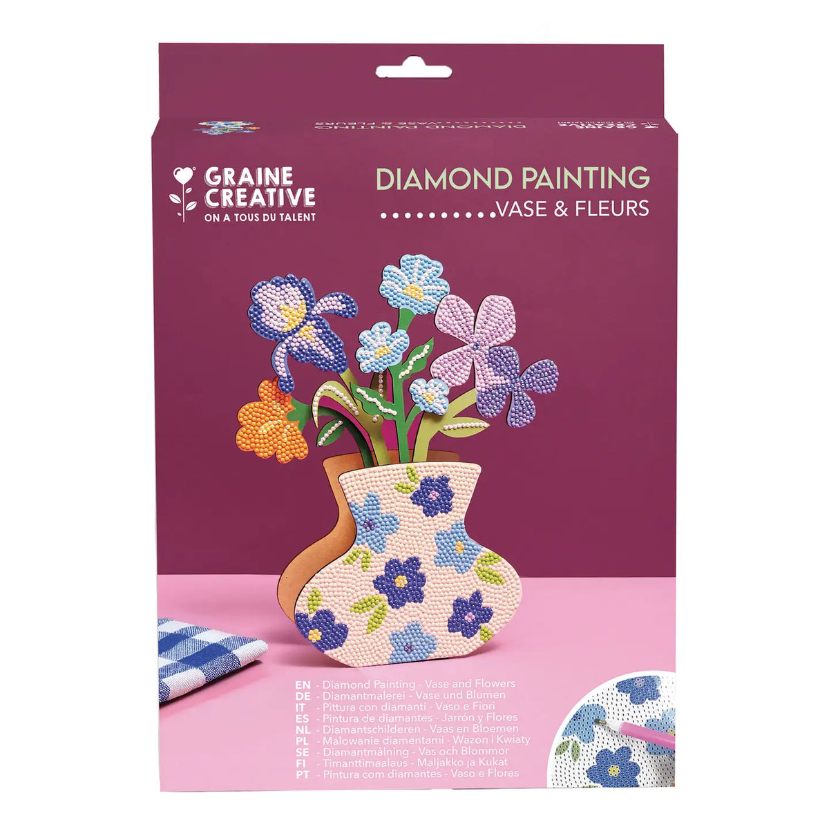 Kit Vase et fleurs bleues