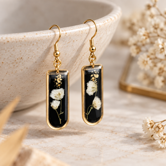 Boucles d’oreilles Médaillon noir