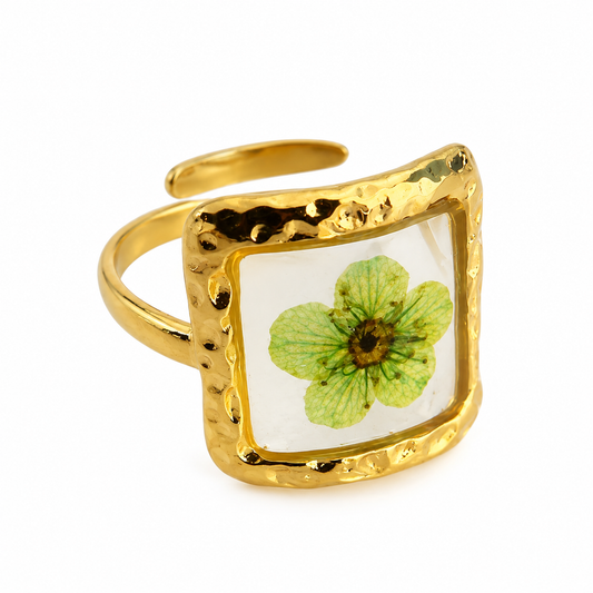 Bague florale Vert anis