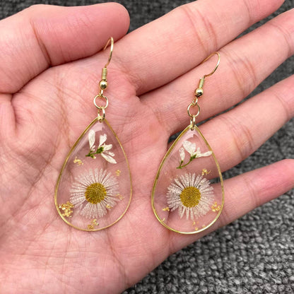 Boucles d’oreilles Marguerite poudrée
