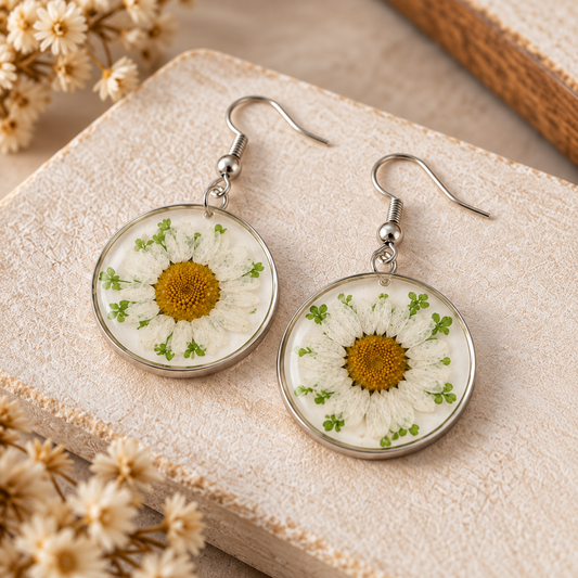 Boucles d’oreilles Marguerite tendre