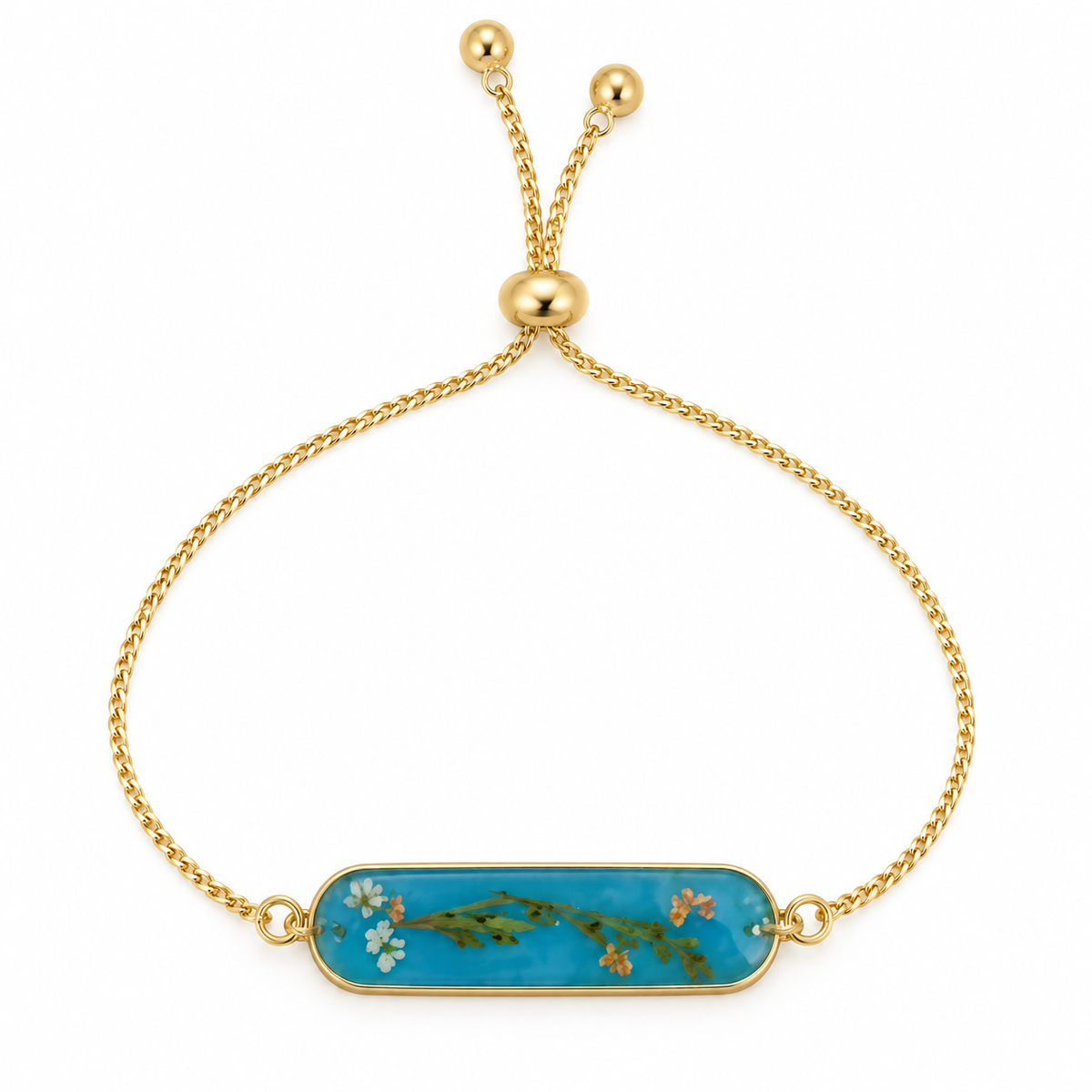 Bracelet fleuri Bleu des champs