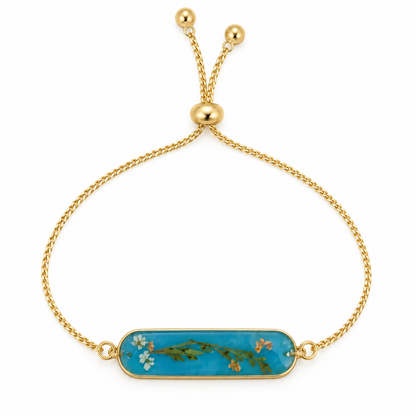 Bracelet fleuri Bleu des champs