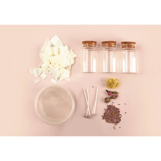 Kit 3 bougies cristal aux fleurs