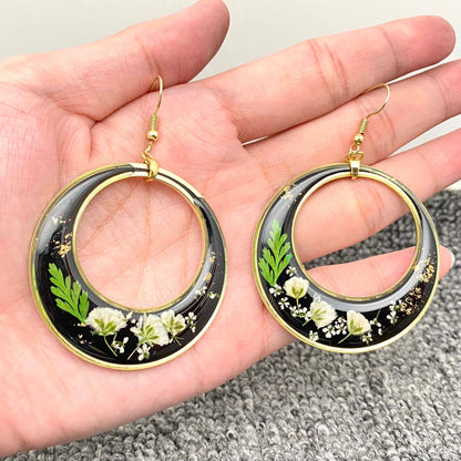 Boucles d’oreilles Lune végétale
