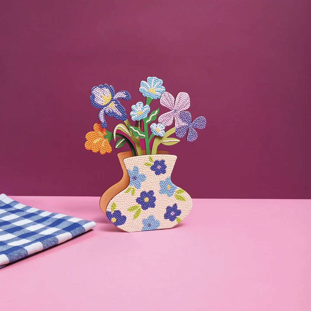 Kit Vase et fleurs bleues