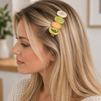 Barrette florale Jardin tendre