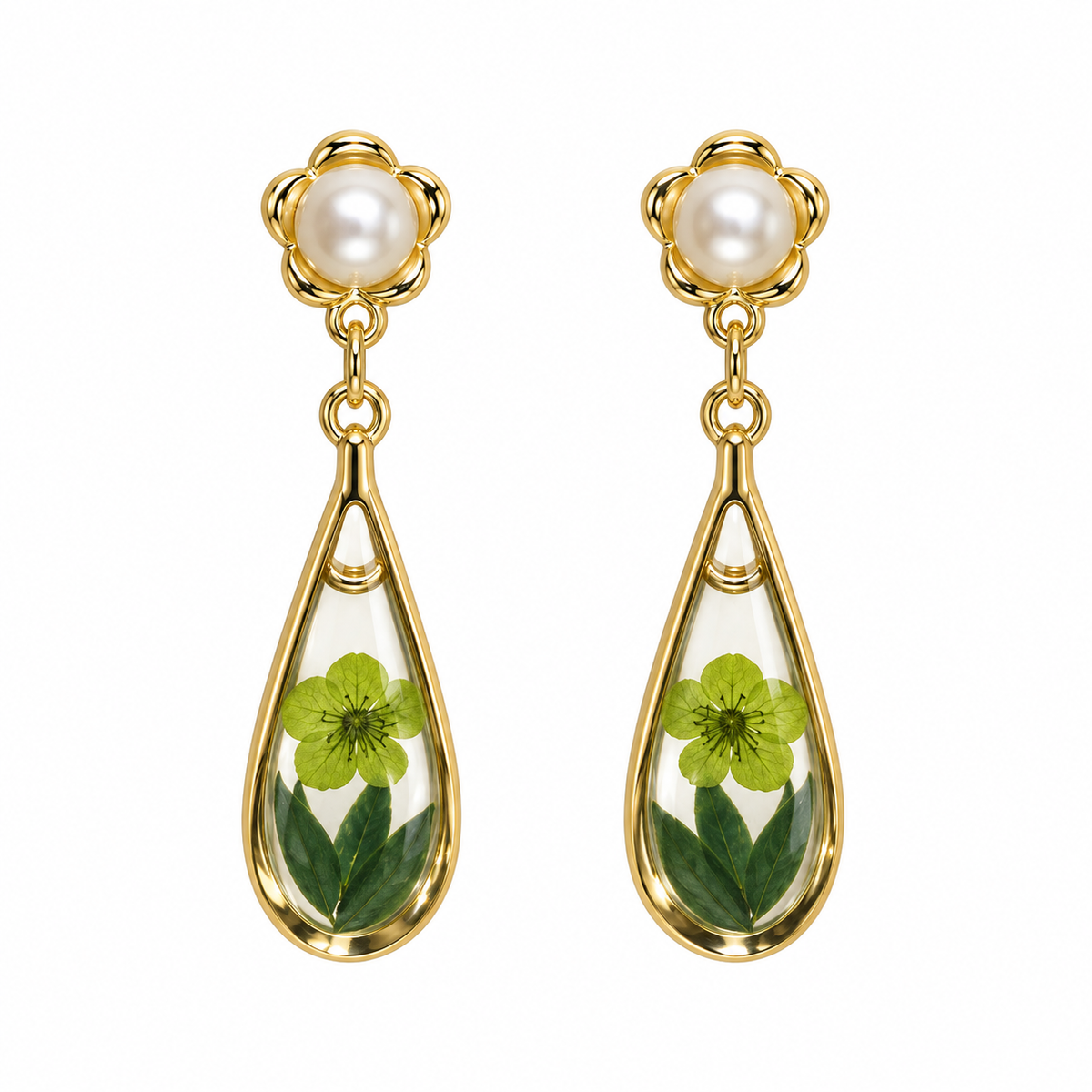 Boucles d’oreilles Goutte botanique