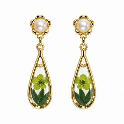 Boucles d’oreilles Goutte botanique