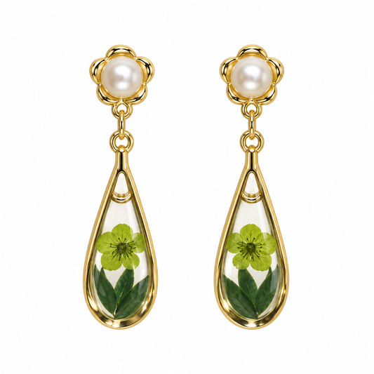 Boucles d’oreilles Goutte botanique