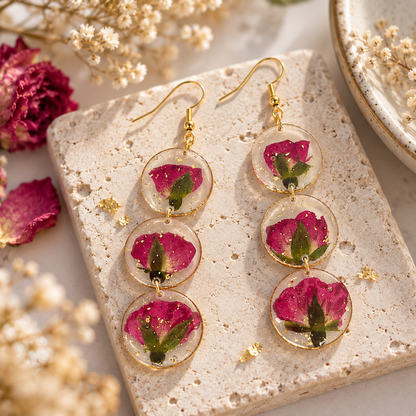 Boucles d’oreilles Trio de Roses
