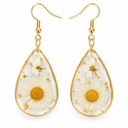 Boucles d’oreilles Marguerite poudrée