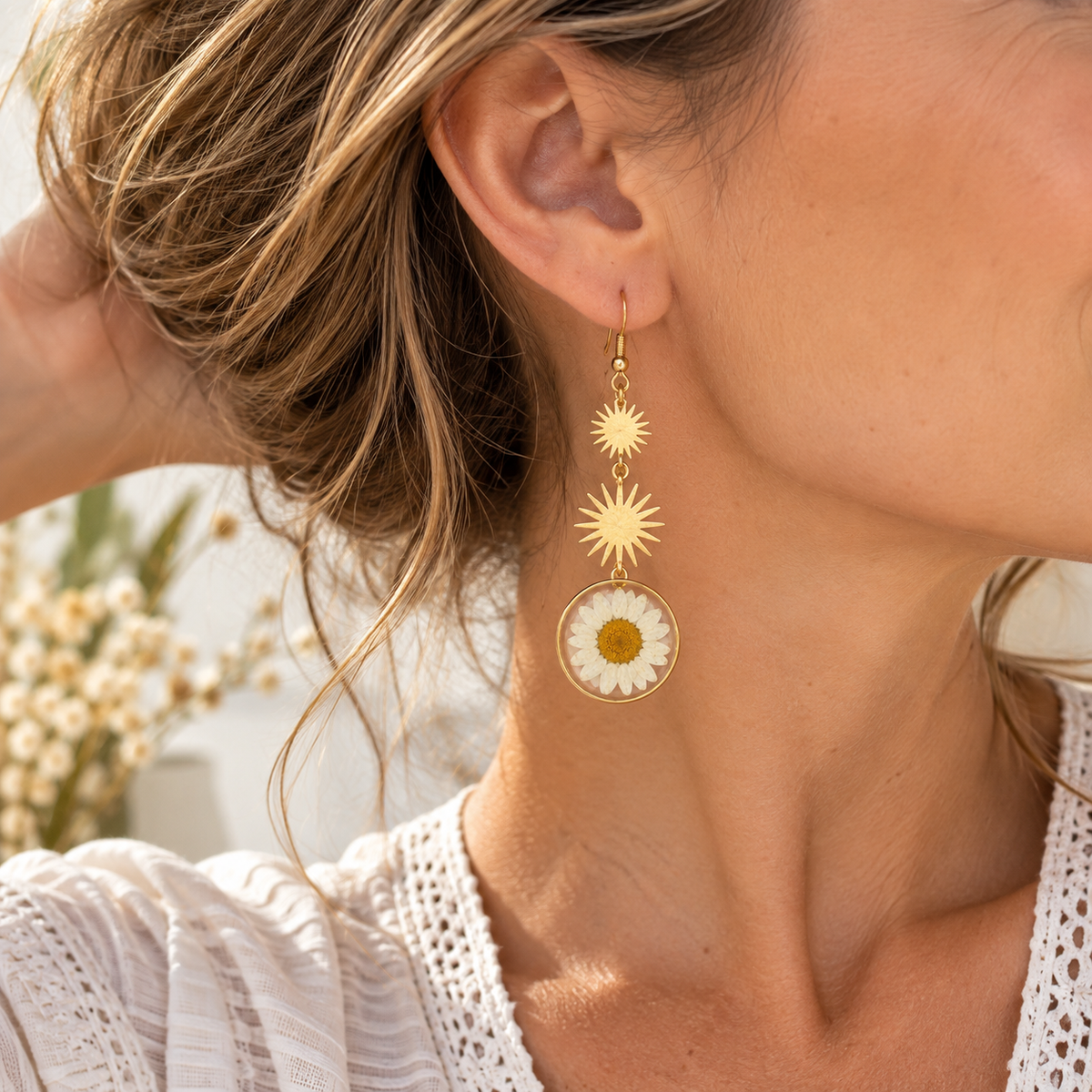 Boucles d’oreilles Marguerite bohème