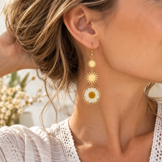Boucles d’oreilles Marguerite bohème