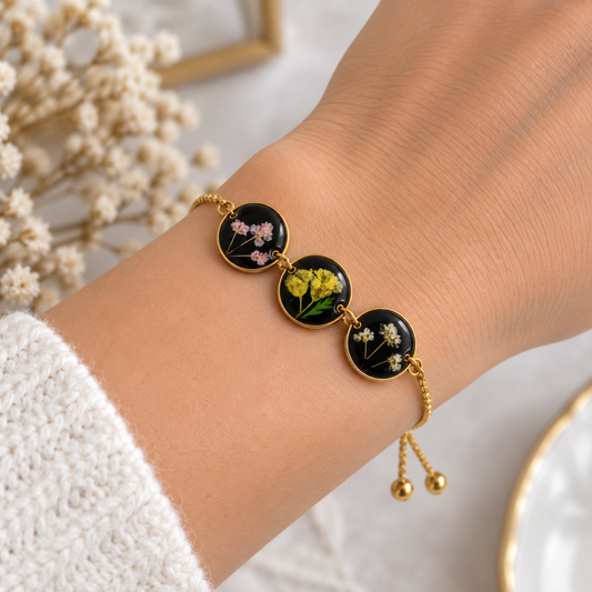 Bracelet fleuri Jardin de nuit