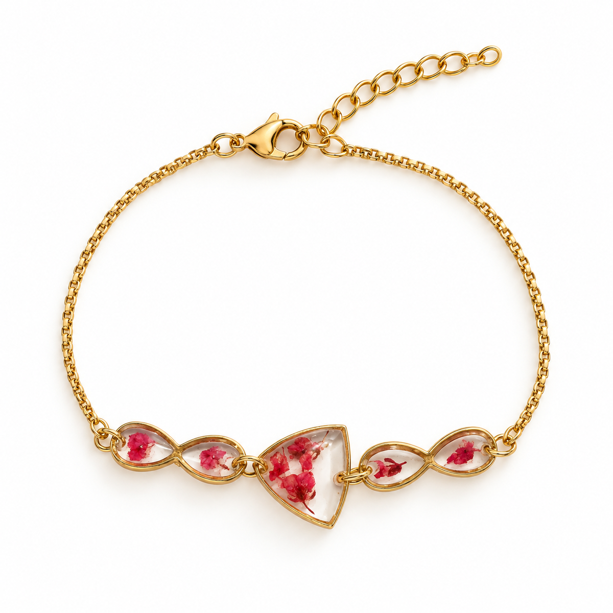 Bracelet fleuri Éclat grenadine