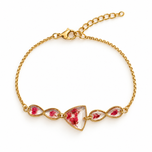Bracelet fleuri Éclat grenadine