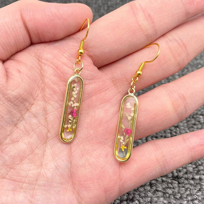 Boucles d’oreilles longues Rose tendre