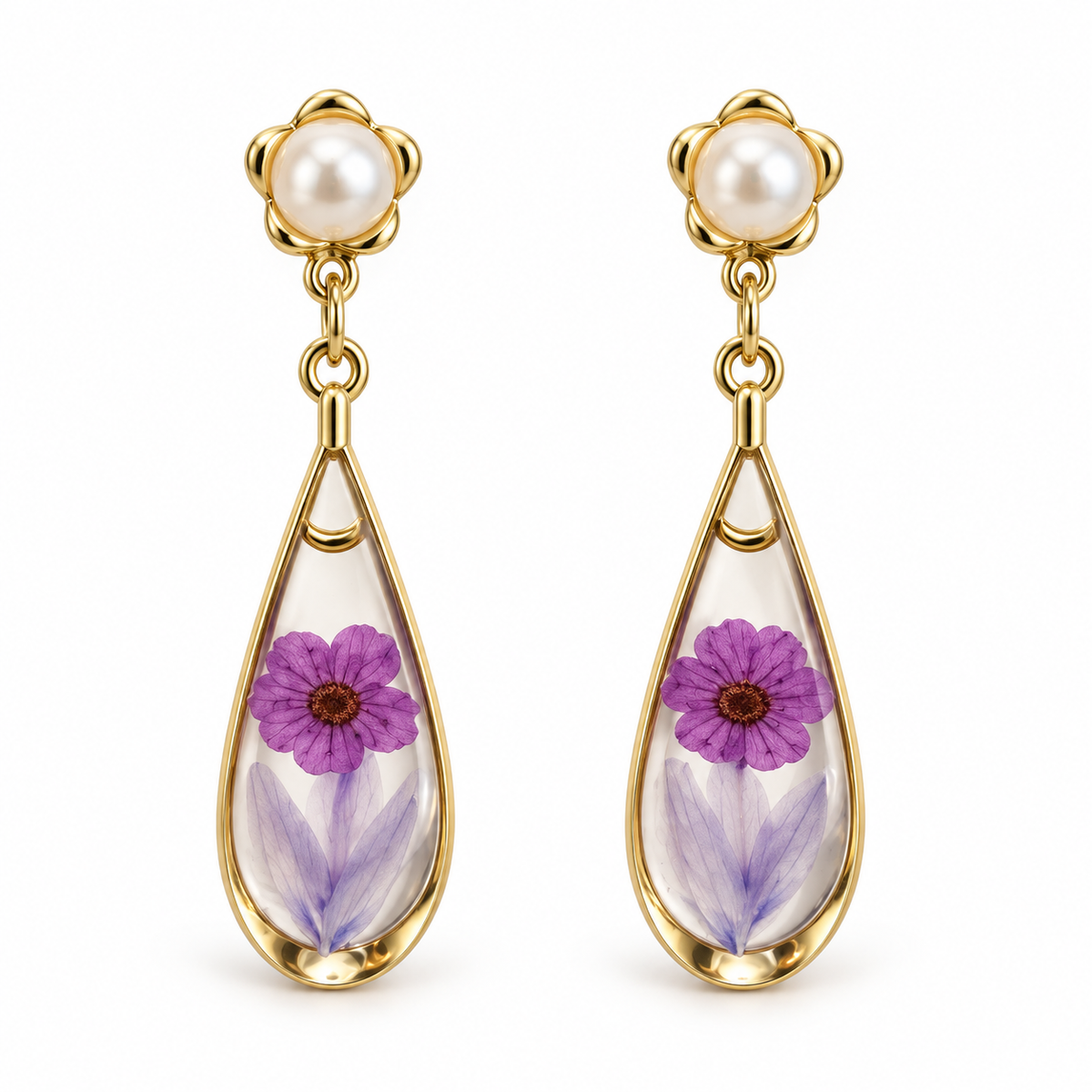 Boucles d’oreilles Goutte botanique