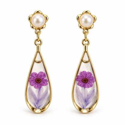 Boucles d’oreilles Goutte botanique