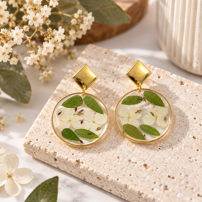 Boucles d’oreilles Éclat d’hortensia