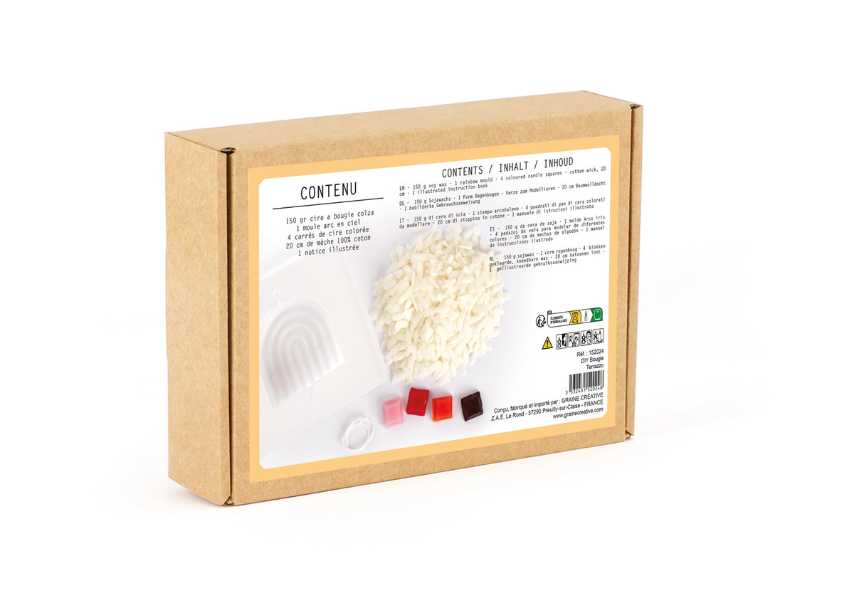Kit Bougie Terrazzo Cire de Colza