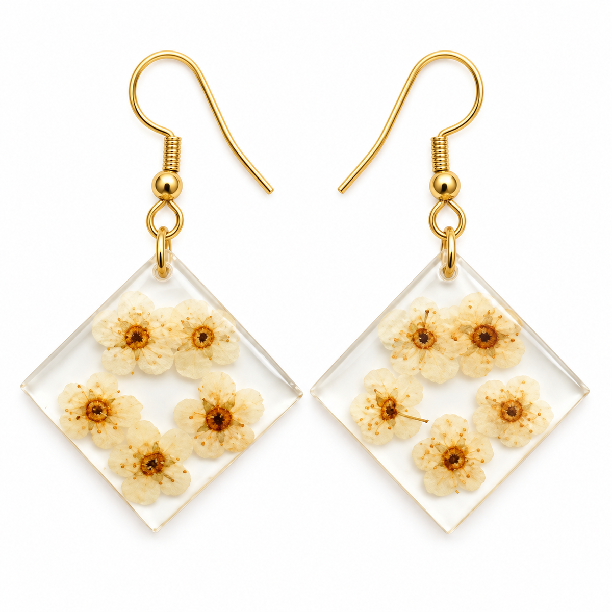 Boucles d’oreilles Carré jonquille
