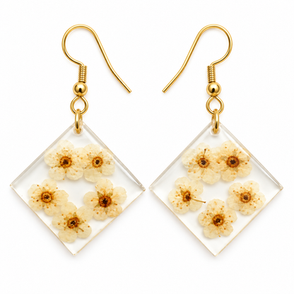 Boucles d’oreilles Carré jonquille