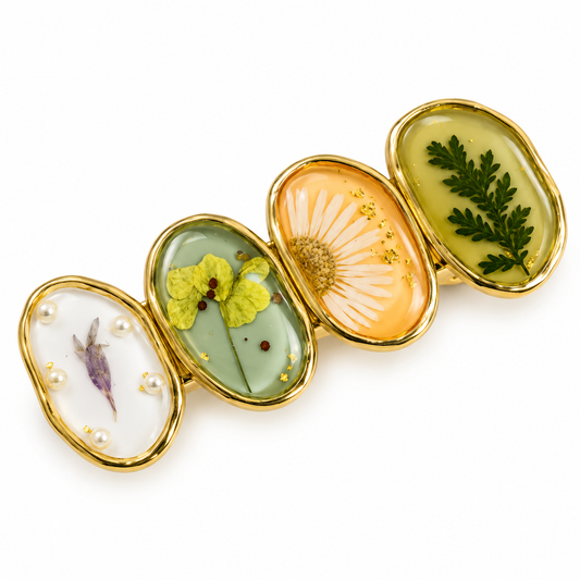 Barrette florale Jardin tendre