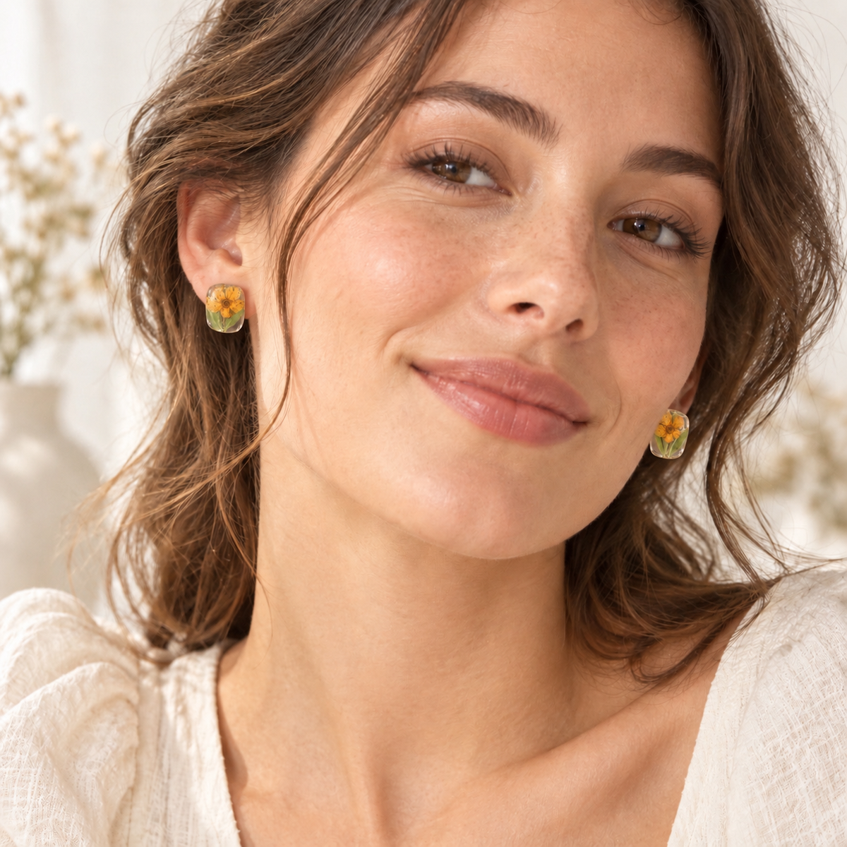 Boucles d’oreilles Petit jardin orange