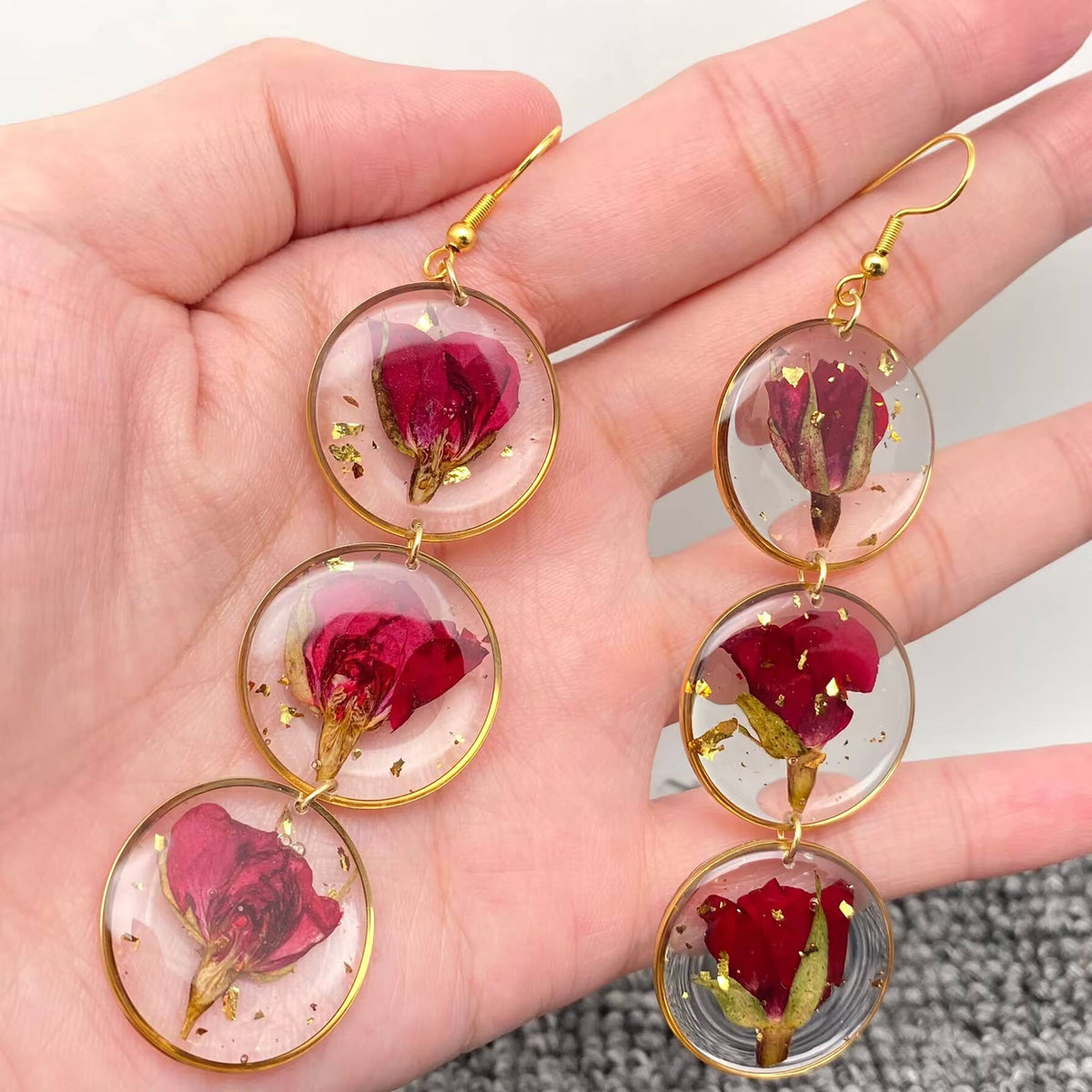 Boucles d’oreilles Trio de Roses