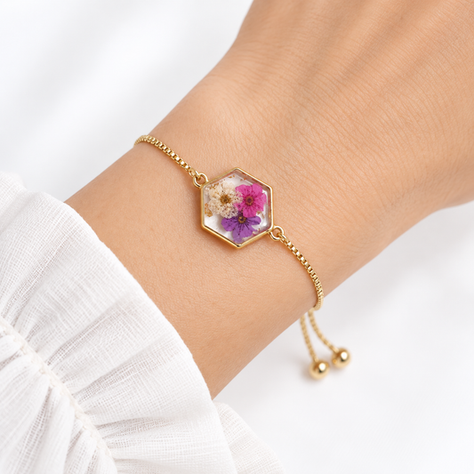 Bracelet fleuri Éclosion rosée