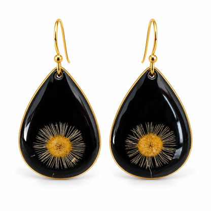 Boucles d’oreilles Marguerite de Minuit
