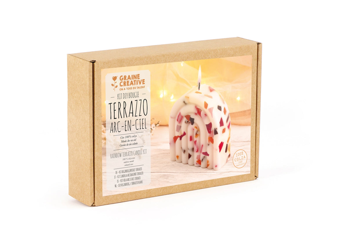 Kit Bougie Terrazzo Cire de Colza