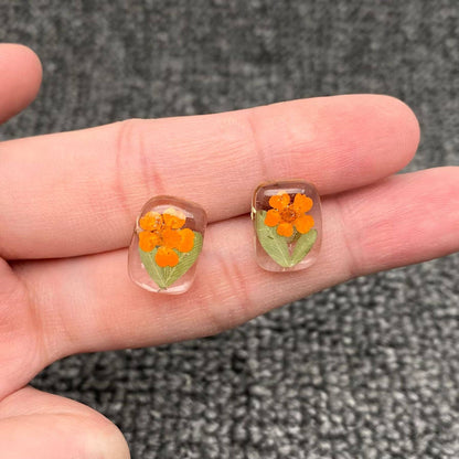 Boucles d’oreilles Petit jardin orange